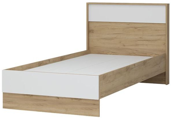 ИРИС КР-01 Кровать 0,9х2,0 (970х900х2090) дуб крафт золото/белый