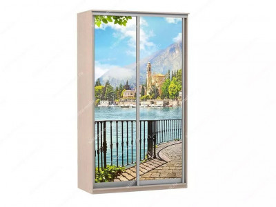 Шкаф купе Модерн 1190х450 2-х дверный 2-х секционный фотопечать №4 ясень