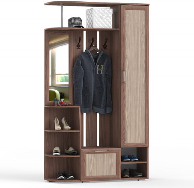 Прихожая Ксения-2, цвет ясень шимо светлый/ясень шимо тёмный, ШхГхВ 120х38х212 см., НЕ универсальная сборка