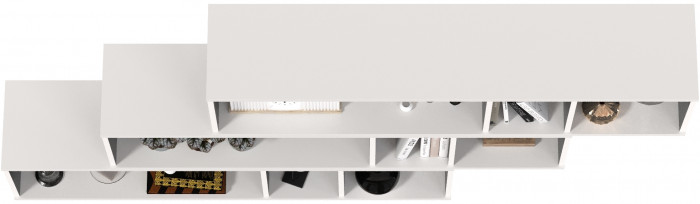 Сидней 15.57 Полка 3 штуки, цвет белый/чёрный, ШхГхВ размер каждой полки в отдельности: 130х27,2х30,5 см., универсальная сборка