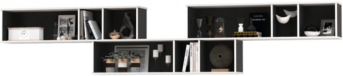 Сидней 15.57 Полка 3 штуки, цвет белый/чёрный, ШхГхВ размер каждой полки в отдельности: 130х27,2х30,5 см., универсальная сборка