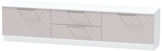 Тумба-4 под ТВ напольная "Иннэс-7", Белый/Грэй софт