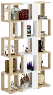 Стеллаж СВК 3 шт., цвет дуб сонома/белый, ШхГхВ 105х35х179 см.(дуб сонома 2 шт. + белый 1 шт.)