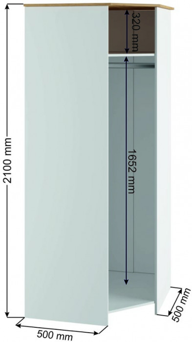 Шкаф угловой Теодора, Белый