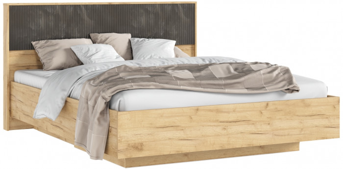 Кровать парящая с ортопед. основанием Марвэл 1,6м, Дуб крафт/Мальта грей