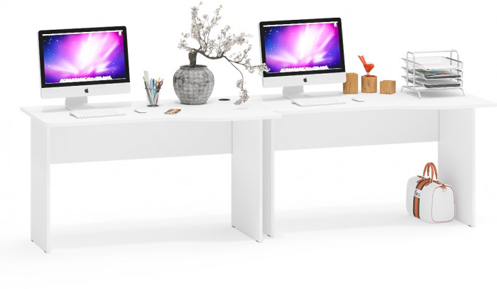 Два стола письменных С-МД-1-04, белый шагрень