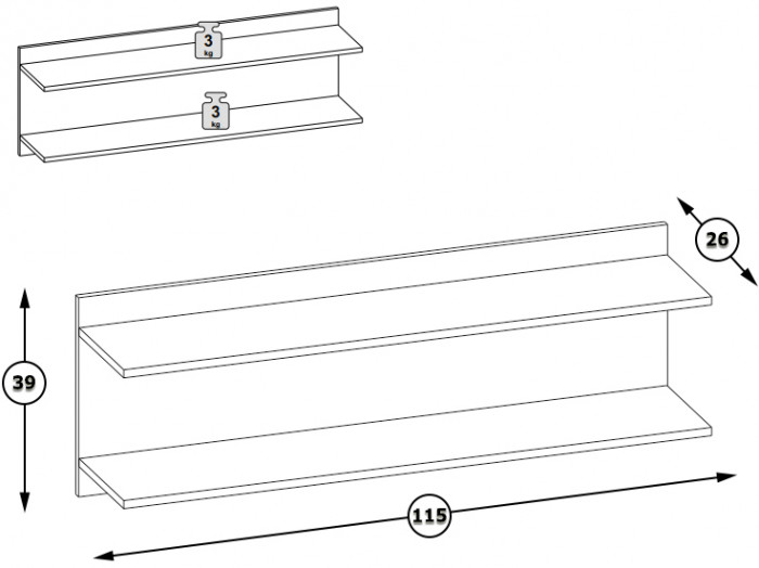 Бостон 09.132 Полка, дуб эндгрейн элегантный