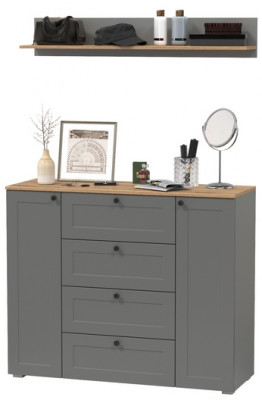 Остин Прихожая 72, цвет серый графит/дуб крафт золотой, ШхГхВ 120х41,9х160 см.