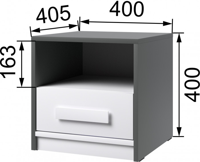Кэнди Тумба КТ-1 графит/белый