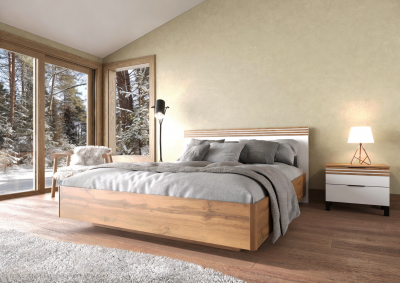 Модульная спальня Нао, набор №6, Дуб вотан/Белый (Профиль МДФ Дуб вотан)