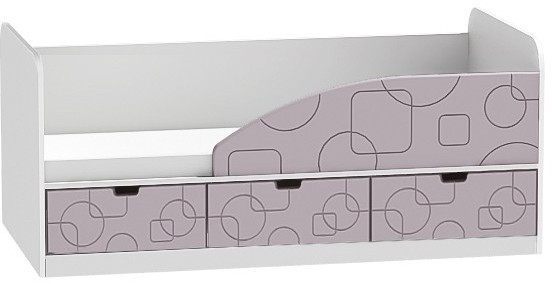 Кровать Бриз-4 80х160 Квадрат (Антарктида/Белый/Левый)