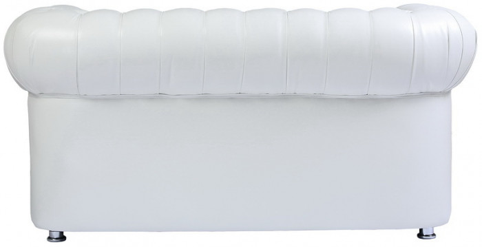 Диван кожаный белый, прямой 2-х местный, для дома, офиса, гостиной, кабинета Честер