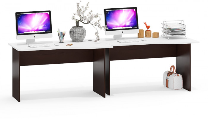 Два стола письменных С-МД-1-04, венге/белый шагрень