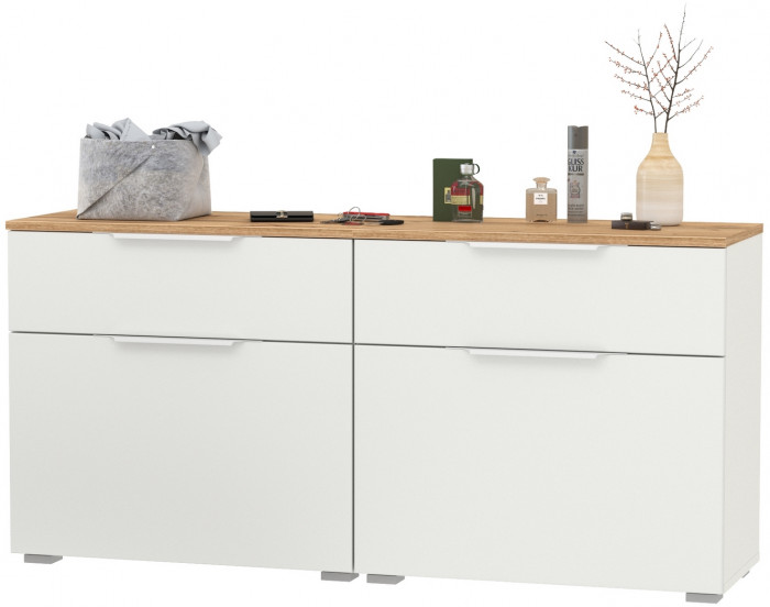 Октава 16.127 Тумба для обуви + 16.127 Тумба для обуви, белый шагрень/дуб крафт золотой/фасады МДФ белый шагрень