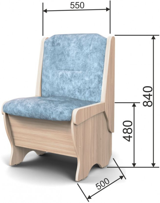 Скамья Лотос 550 ясень светлый/лагуна