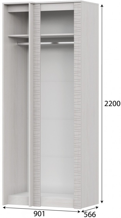Гамма 20 Шкаф угловой (прямой) Серия №4 Ясень анкор  светлый / Сандал светлый