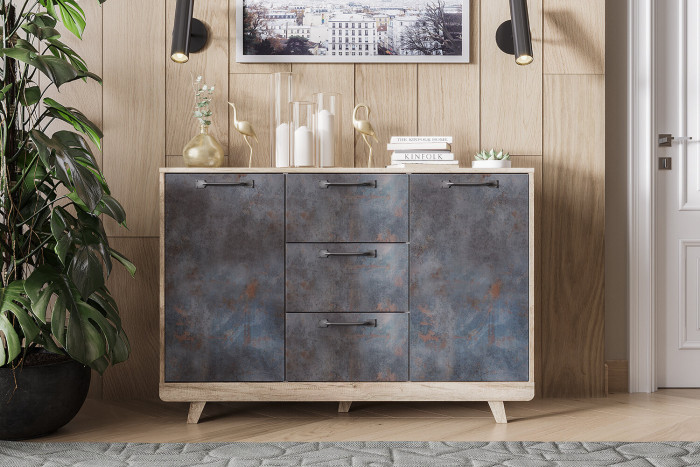 Комод "Мегаполис" КМ-15 Дуб каньон/M20 меркурий