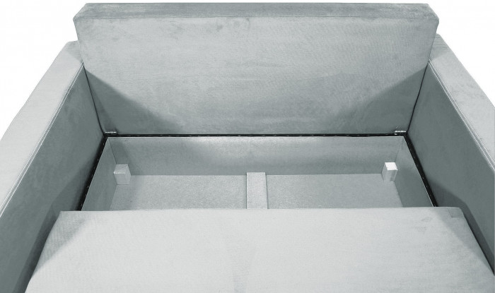 Диван аккордеон Марс велюр серый 140