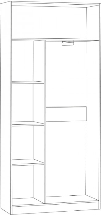 Ливерпуль Шкаф для одежды + карниз, ясень ваниль/белый