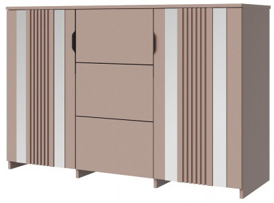 Комод "Харди" с зеркальными вставками - Латте/Ирландский ликер