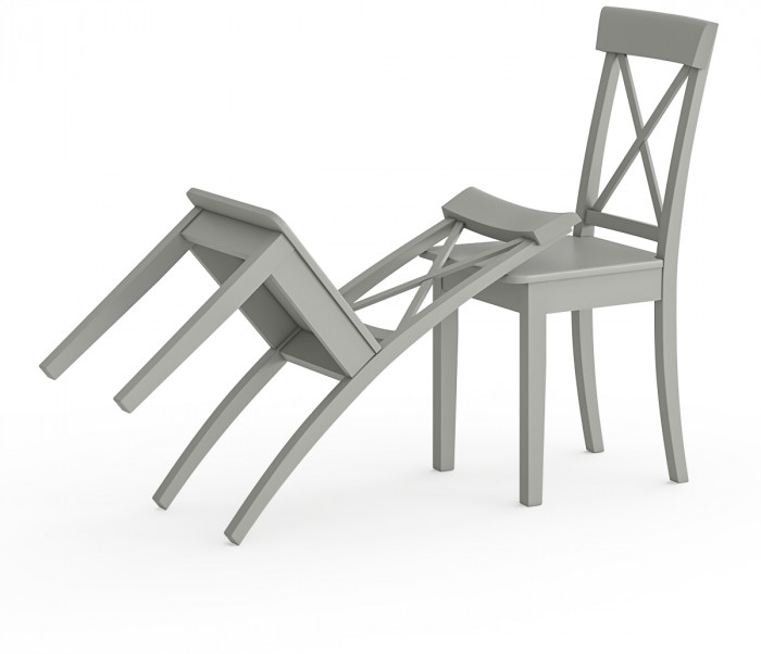 Два стула Мебель--24 Гольф-14 разборных, серый