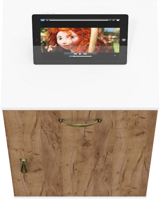 Лидер-8 Модуль Тумба МД 3.15, белый шагрень/крафт золото