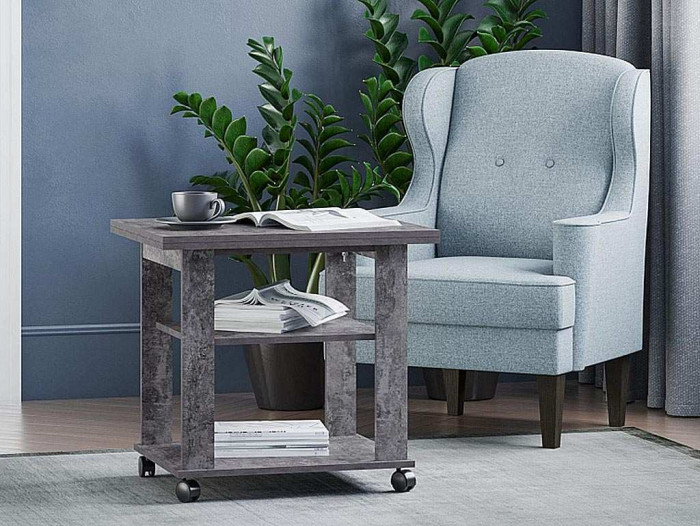 НМ 011.67 Стол журнальный Консул 2-01 Цемент темный