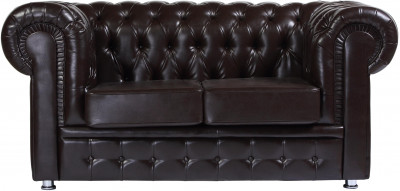 Диван Честер 2- х местный, коричневый