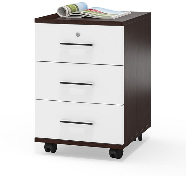 Тумба выкатная С-МД-3-02, венге/белый шагрень