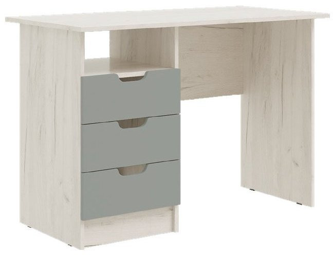 Юниор-4 Стол с ящиками (Шарли белый, Крафт белый)