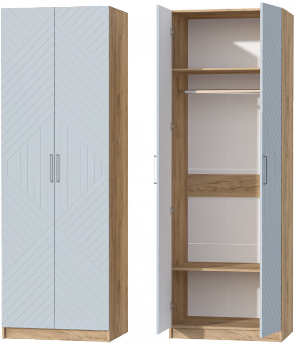 Шкаф двухдверный №1 "Иннэс-7" - Крафт золотой/Монблан Р-856