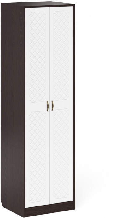 Прихожая П-6 Компоновка № 07, цвет венге/фасады МДФ белое дерево фрезеровка ромб, ШхГхВ 180х50х210 см., универсальная сборка