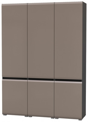 Сидней 13.200 Шкаф 3 штуки, цвет корпус: антрацит/фасады: МДФ веллюто капучино, ШхГхВ 150х41,3х205,2 см., универсальная сборка