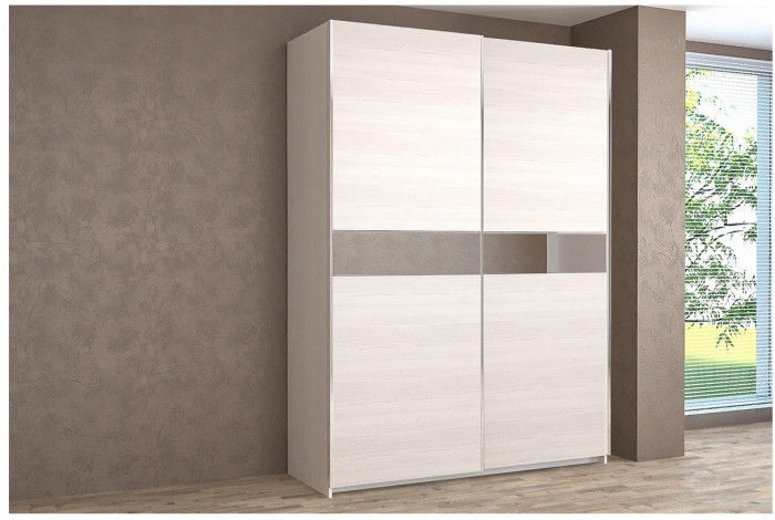 Шкаф-купе Иннэс-5 1400 Ф4/Ф4, Белый глянец