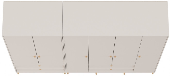 Афина Спальня Шкаф 4-х дверный + Шкаф 2-х дверный, кашемир серый