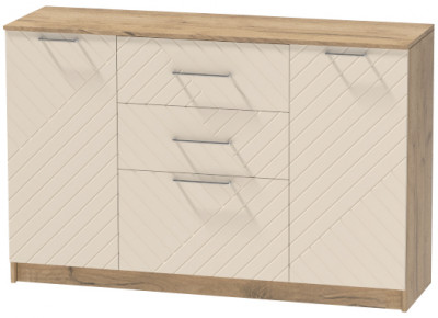 Комод №3 "Иннэс-7", Крафт золотой/Тирамису матовый