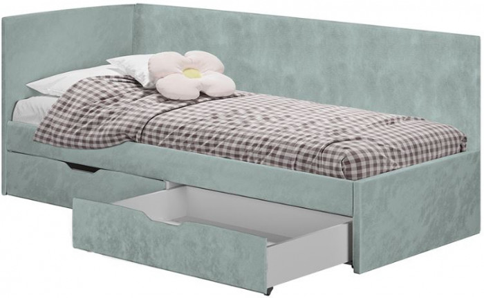 Кровать односпальная "Лео" КР-49 Белый/Шарли бриз