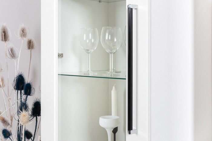 Валенсия Гостиная № 093, ЛДСП белый шагрень/МДФ белый шагрень