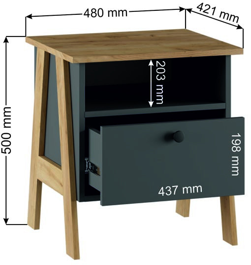 Тумба прикроватная Теодора, Белый