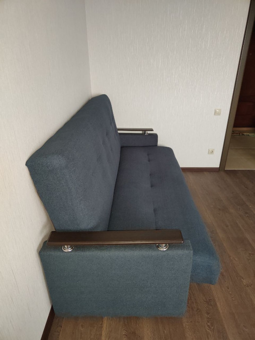 Раскладной диван-кровать, прямой, книжка, цвет серый, Милан Люкс 140