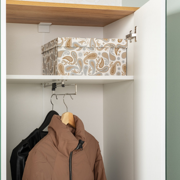 Октава Набор шкафов 01, белый шагрень/дуб крафт золотой/фасады МДФ белый шагрень