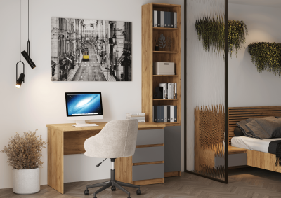 Кабинет Бостон, композиция 3, крафт золотой/серый шифер