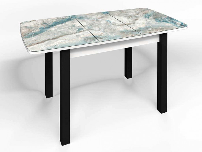 Стол СМ-7 Флорида ноги окрас квадратный белый/черный