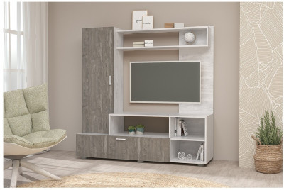 Гостиная Аллегро 8 (Бетон Светлый / Камень Темный)