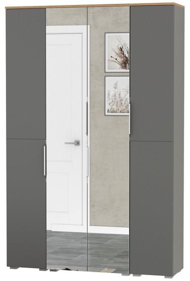 Октава Набор шкафов 01, серый графит/дуб крафт золотой/фасады МДФ серый графит