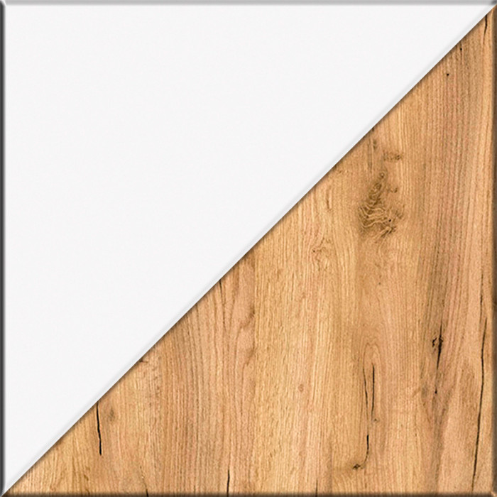 Октава Прихожая 21, белый шагрень/дуб крафт золотой/фасады МДФ белый шагрень