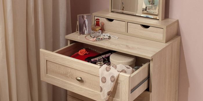 Тумба прикроватная с ящиком Sherlock 64, дуб сонома