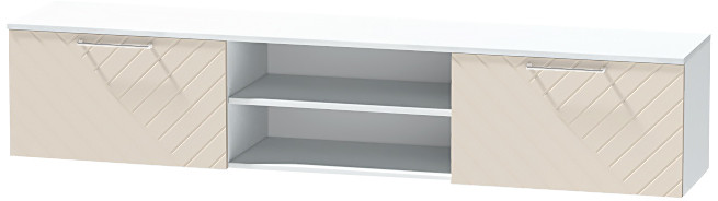 Тумба-2 под ТВ подвесная "Иннэс-7", Белый/Тирамису матовый