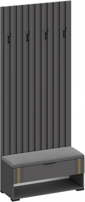 Модульная Прихожая Эмэ, набор №8, Графит/Графит золото, Simple 27