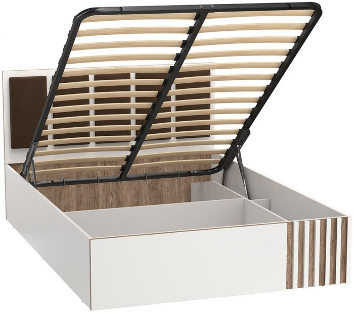 Кровать 51.21 Либерти с подъемным механизмом 1600 Белый / Дуб Каньон